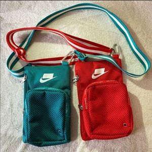 Teal and Red Nike crossbody bags